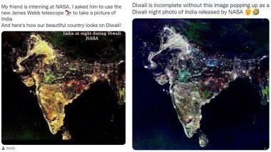 NASA Diwali Tweets यंदाही सोशल मीडीयात वायारल; पहा या फेक सॅटेलाईट फ़ोटोवरील मजेशीर ट्वीट्स, मिम्स