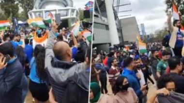 IND vs PAK T20 WC 2022: मेलबर्न क्रिकेट ग्राउंड बाहेर भारत आणि पाकिस्तान चाहत्यांचा जबरदस्त उत्साह (Watch Video)