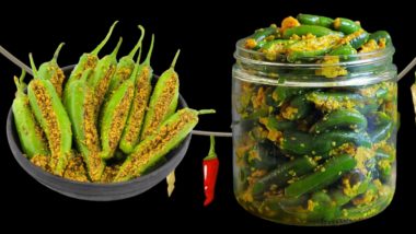 Green Chilli Pickle Recipe: हिरव्या मिरचीचे लोणचे रेसिपी; व्हिडिओ पाहा, मिळतील अनेक टीप्स