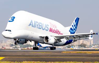 Airbus Beluga At Mumbai: जगातील सर्वात मोठं विमान मुंबईत दाखल! एअरबस बेलुगा विमानाचं मुंबई विमानतळावर लॅंडिंग