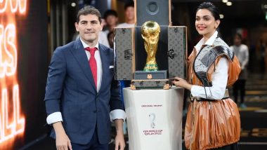 FIFA World Cup 2022 Trophy: अभिनेत्री Deepika Padukone आणि Iker Casillas ने केले फिफा विश्वचषक 2022 ट्रॉफीचे अनावरण (Watch)