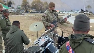 Uttarakhand: लष्करी सरावादरम्यान Indian Army व US Army ने हिमालयात आयोजित केला रॉक कॉन्सर्ट; सैनिक दिसले गिटार व ड्रम वाजवताना (Watch Video)