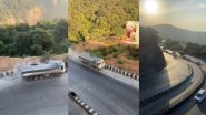 Video: ब्रेक फेल झालेला ट्रक महामार्गावर भरधाव वेगात धावत सुटला; खंडाळा घाटातील थरारक घटना (Watch)