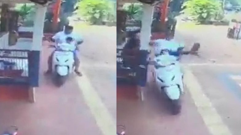 Horrific Accident: स्कूटीवर बसलेल्या लहान मुलाने अचानक फिरवला अ‍ॅक्सिलरेटर; भिंतीवर आदळली गाडी, वडील पडले खाली (Watch)