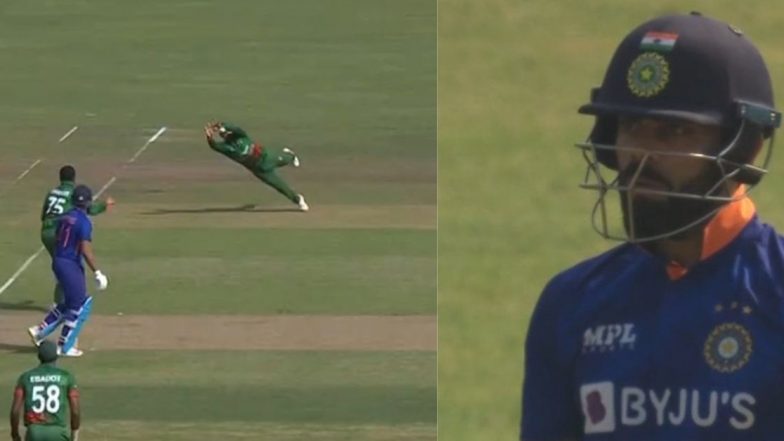 Litton Das Catch Video: लिटन दासने हवेत उडी मारुन घेतला अफलातुन झेल, विराट कोहली पाहतच राहिला (Watch Video)