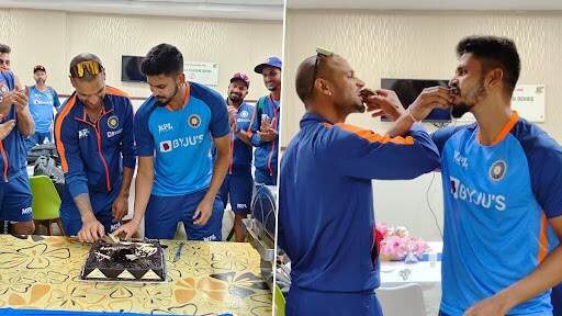 Shikhar Dhawan, Shreyas Iyer Birthday Celebration: टीम इंडिया सोबत शिखर धवन, श्रेयस अय्यर यांनी कापला बर्थ डे केक; पहा फोटोज