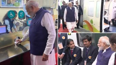 PM Narendra Modi Nagpur Visit: Freedom Park ते  Khapri स्थानकादरम्यान नरेंद्र मोदींचा मेट्रो प्रवास; विद्यार्थी, नागपूरकरांसोबत साधला संवाद (Watch Video)