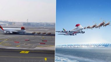 Merry Christmas 2022: 'जेव्हा Emirates चं विमान Santa Claus चे 'Reindeers' सह आकाशात झेपावते.. सोशल मीडीयातील वायरल व्हिडिओ पाहून नेटिझन्स चकित  (Watch Video)