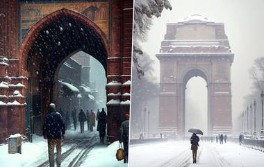 AI Art Delhi-Kolkata Snowfall: AI द्वारे जेनरेट केलेली दिल्लीतील इंडिया गेट आणि कोलकाता शहरातील बर्फवृष्टीचे फोटो पाहून नेटिझन्स म्हणाले, 'Beautiful' See Photos