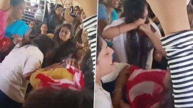 Viral Video: लोकल ट्रेनमध्ये महिला प्रवाशांनी तुफान हाणामारी, एकमेकींचे ओढले केस (Watch)