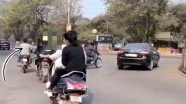 Viral Video: दुचाकी चालवतांना जोडप्याने केले अश्लील कृत्य, पुढे पोलिसांनी जे केले ते पाहून बसेल धक्का, पाहा व्हिडीओ