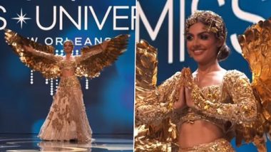 Miss Universe 2023 मध्ये भारताचं प्रतिनिधित्व करणार्‍या  Divita Rai चा 'गोल्डन अंदाज';  भारताच्या समृद्ध सांस्कृतिक वारसा दाखवण्यासाठी केली ही वेशभूषा (Watch Video)