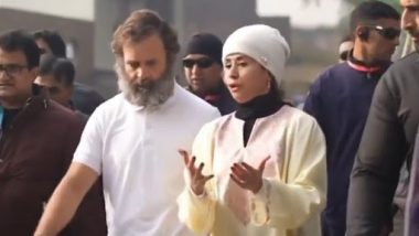 Urmila Matondkar जम्मू मध्ये 'Bharat Jodo Yatra' मध्ये सहभागी; शेअर केला खास व्हिडिओ  (Watch Video)