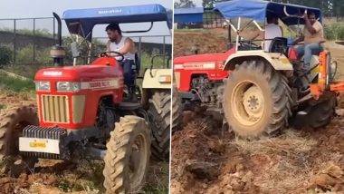 MS Dhoni Ploughing in Farm: आता शेतातही राबू लागला एमएस धोनी; ट्रॅक्टर चालवत केली नांगरणी (Watch Video)