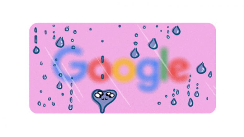 Valentine's Day 2023 Google Doodle: व्हॅलेंटाईन डे निमित्त गुगलने पावसाच्या थेंबांच्या मनमोहक अॅनिमेशनस तयार केलं खास डूडल