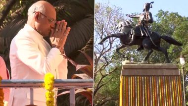 Shiv Jayanti 2023: महाराष्ट्र राज्यपाल Ramesh Bais यांच्याकडून छत्रपती शिवाजी महाराज यांच्या  Shivaji Park वरील पुतळ्याला मानवंदना