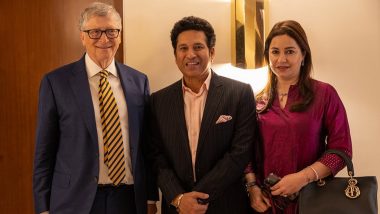 Sachin Tendulkar met Bill Gates: सचिन तेंडुलकरने पत्नी अंजलीसोबत घेतली बिल गेट्सची यांची भेट, See Photos