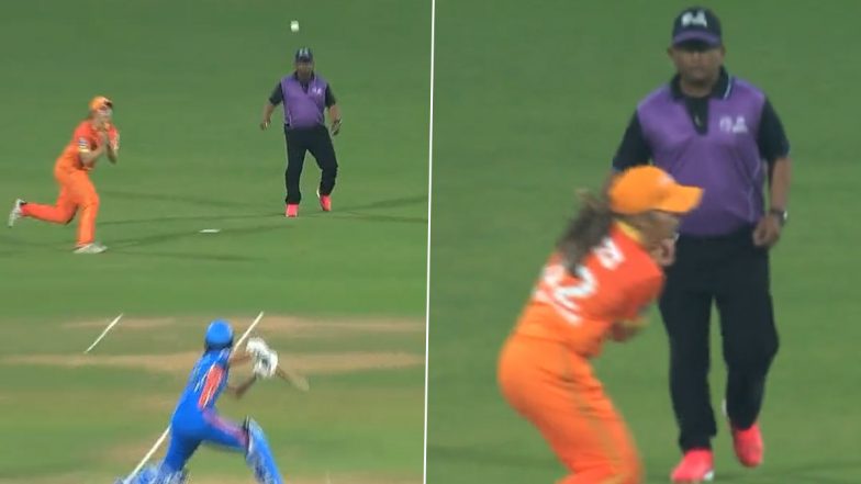 GG W vs MI W: गुजरात जायंट्सच्या Tanuja Kanwar ने डब्ल्यूपीएलची घेतली पहिली विकेट, पहा व्हिडिओ