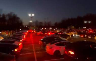 Tesla Car Light Show On Naatu Naatu Song: 'नाटू-नाटू' गाण्यावर केवळ माणसेच नव्हे, तर वाहनेही धरत आहेत ताल; Watch Viral Video