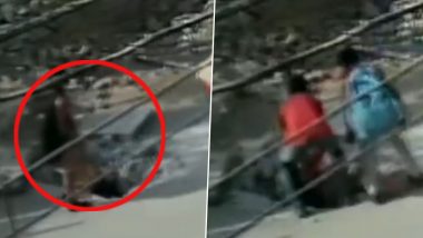 Viral Video: शाळेतून घरी परतणारी विद्यार्थिनी पडली खड्ड्यात; CCTV Footage वायरल (Watch Video)
