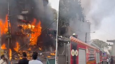 Mumbai Fire: सांताक्रूझ पश्चिमेतील मान्यवर स्टोअरजवळ भीषण आग; अग्निशमन दलाच्या गाड्या घटनास्थळी दाखल, Watch Video