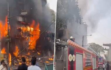 Mumbai Fire: सांताक्रूझ पश्चिमेतील मान्यवर स्टोअरजवळ भीषण आग; अग्निशमन दलाच्या गाड्या घटनास्थळी दाखल, Watch Video