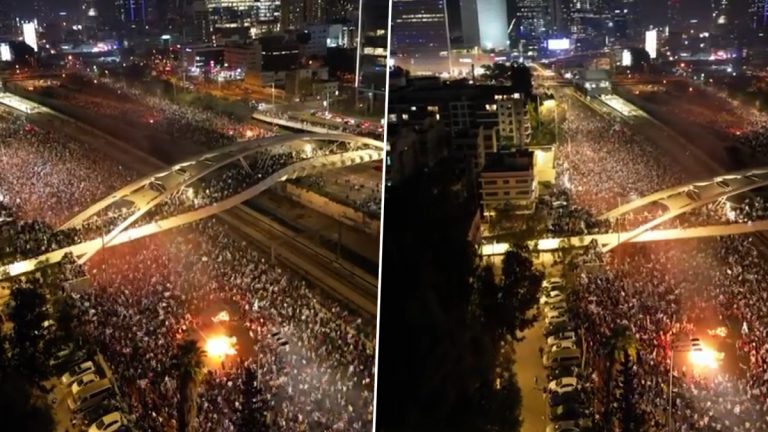 Mass protests in Israel:  संरक्षणमंत्र्यांची अचानक हकालपट्टीनंतर इस्त्रायलच्या जनतेची तिव्र निदर्शने, तेल अवीवमध्ये रास्ता रोको