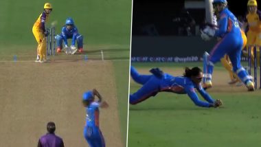 MI W vs UP W: मुंबई इंडियन्सची महिला कर्णधार हरमनप्रीत कौरने घेतला अप्रतिम झेल, पहा व्हिडिओ