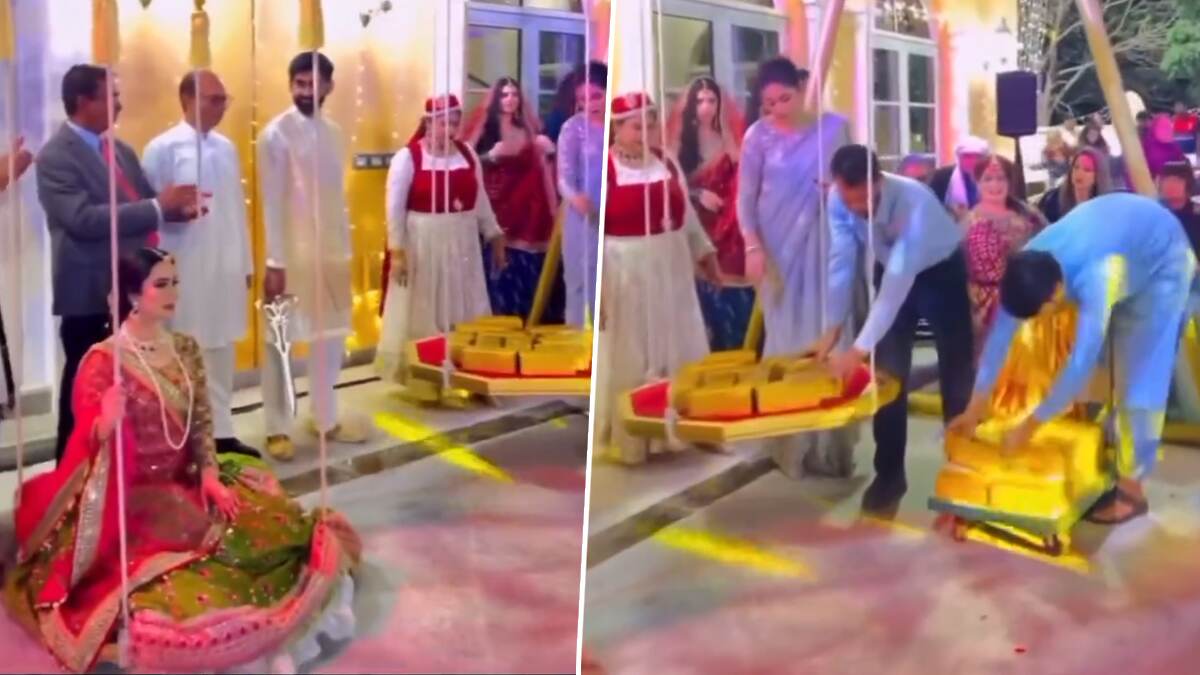 Gold Slabs Weighed Against Pakistani Bride: पाकिस्तानी वधुच्या सुवर्ण तुलेचा व्हिडीओ व्हायरल, पाहा