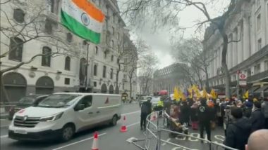 Indian High Commission, London समोर खलिस्तानी पुन्हा जमले एकत्र; पोलिसांच्या कडक सुरक्षेमध्ये निदर्शनं  (Watch Video)