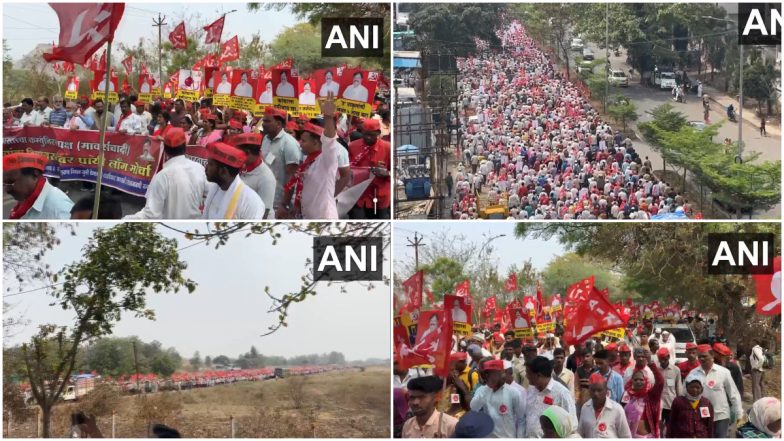 Farmers March Maharashtra: शेतकरी समस्यांकडे सरकारचे लक्ष वेधण्यासाठी 'लाल वादळ' मुंबईच्या दिशेने