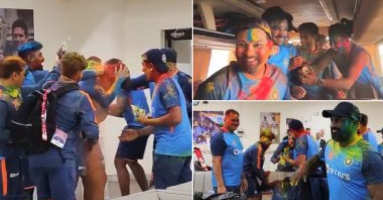 Team India Celebrates Holi 2023: टीम इंडियाने अहमदाबादमध्ये खेळली जोरदार होळी, रोहित शर्मा आणि विराट कोहली दिसले नव्या रंगात (पहा व्हिडिओ)