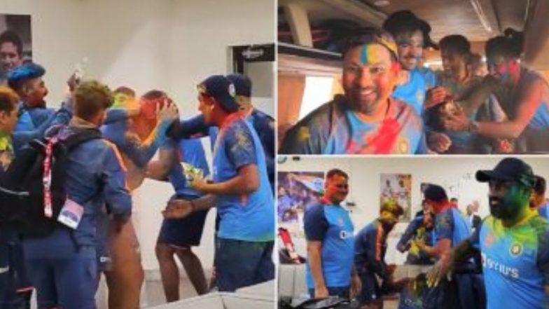 Team India Celebrates Holi 2023: टीम इंडियाने अहमदाबादमध्ये खेळली जोरदार होळी, रोहित शर्मा आणि विराट कोहली दिसले नव्या रंगात (पहा व्हिडिओ)