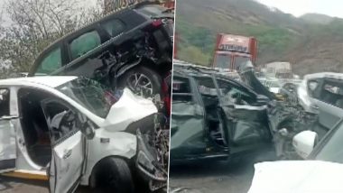 Pune-Mumbai Highway Accident: पुणे-मुंबई एक्स्प्रेसवर विचित्र अपघात; 7 वाहने एकमेकांवर आदळली, चार जण जखमी, Watch Video