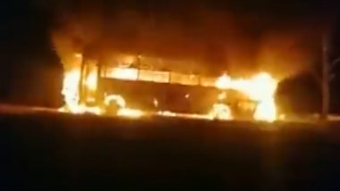 Palghar Bus Fire: मुंबई-अहमदाबाद राष्ट्रीय महामार्गावर धावत्या बसने घेतला अचानक पेट, थोडक्यात बचावला प्रवाशांचा जीव