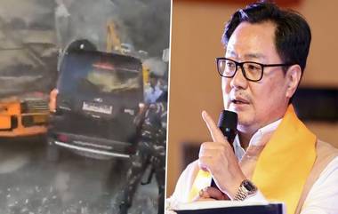 कायदा मंत्री Kiren Rijiju यांच्या बुलेट प्रूफ कारला भरलेल्या ट्रकची धडक