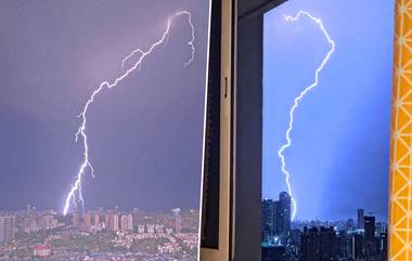 Netizens Share Picture of Lightning in Mumbai: मुंबई शहरात अवकाळी पावसादरम्यान पडलेल्या वीजांचे नेटीझन्सनी सोशल मीडियावर शेअर केले खास फोटोज, पहा