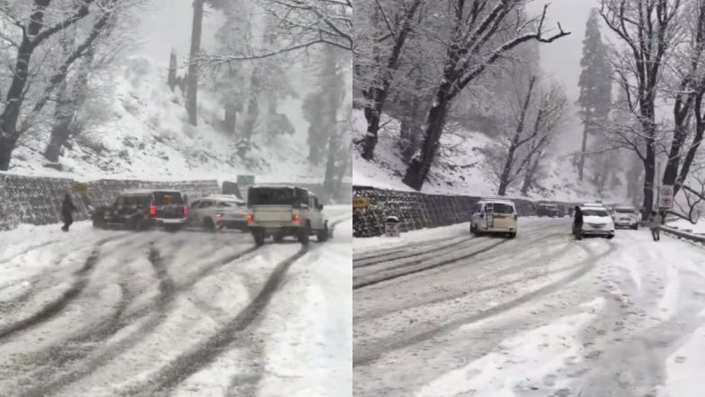 Himachal Pradesh: कुल्लू, मनालीसह शेजारील प्रदेशात जोरदार बर्फवृष्टी; बर्फावर घसरणाऱ्या वाहनांचे व्हिडिओ व्हायरल (Watch)