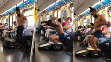 Man Takes Bath in Subway: काय सांगता? व्यक्तीने चक्क कपडे काढून न्यू यॉर्क सिटी मेट्रोमध्ये केली अंघोळ (Watch Video)