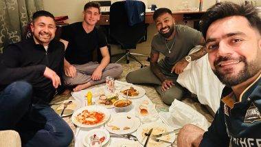 Hardik Pandya Joins Sehri: हार्दिक पांड्या अफगाणिस्तानच्या खेळाडूंसोबत सेहरीमध्ये झाला सामील, राशिद खानने फोटो केला शेअर