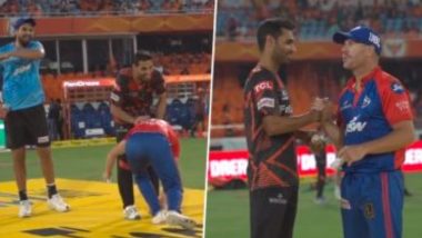 IPL 2023: दिल्ली कॅपिटल्सचा कर्णधार डेव्हिड वॉर्नरने गोलंदाज भुवनेश्वर कुमारच्या पडल्या पाया, पाहा व्हायरल व्हिडिओ