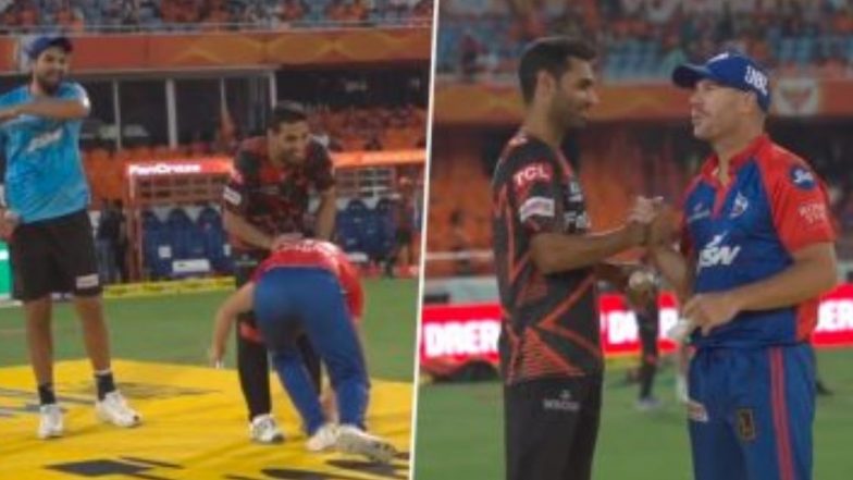 IPL 2023: दिल्ली कॅपिटल्सचा कर्णधार डेव्हिड वॉर्नरने गोलंदाज भुवनेश्वर कुमारच्या पडल्या पाया, पाहा व्हायरल व्हिडिओ
