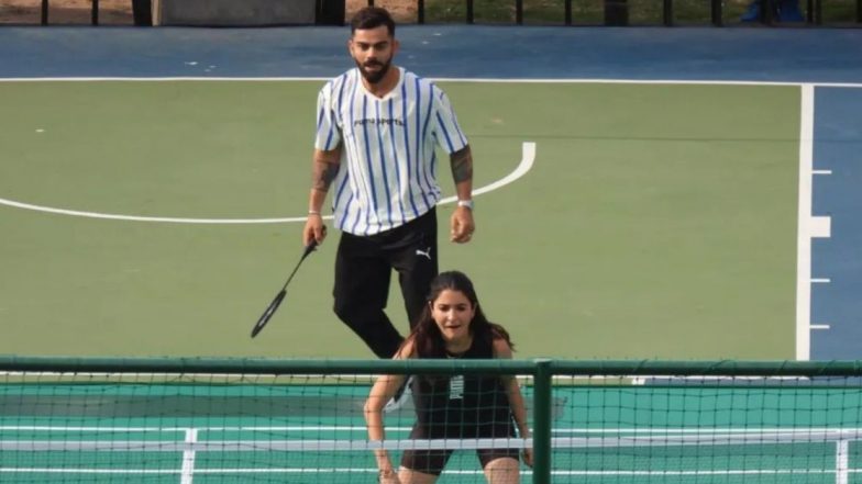 Virat Kohli ने बॅट सोडून धरलं बॅडमिंटन, पत्नी Anushka Sharma ने ही दिली साथ, व्हिडिओ व्हायरल