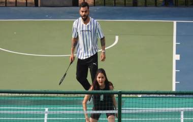 Virat Kohli ने बॅट सोडून धरलं बॅडमिंटन, पत्नी Anushka Sharma ने ही दिली साथ, व्हिडिओ व्हायरल