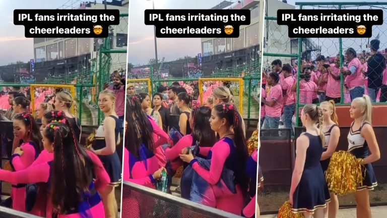 IPL Fans Irritating the Cheerleader: आयपीएल सामन्यादरम्यान प्रेक्षकाने चीअरलीडरशी केले गैरवर्तन (Watch Video)