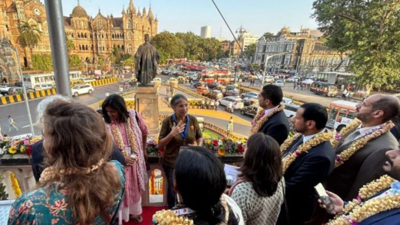 G-20 Conference: जी-20 परिषदेच्या शिष्टमंडळाचे मुंबईमध्ये जंगी स्वागत; सदस्यांनी घेतला हेरिटेज वॉक, मराठी खाद्यपदार्थ, बासरीवादनासह ध्वनी आणि प्रकाश शोचा आनंद (Watch)