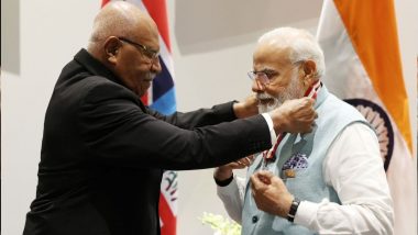 Companion of the Order of Fiji: PM Narendra Modi यांच्या ग्लोबल लीडरशीपचा Fiji कडून सर्वोच्च पुरस्कार प्रदान करून गौरव; पहा Photos, Video