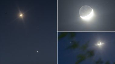 Moon, Mars and Venus Conjunction: अवकाशामध्ये दिसला चंद्र, मंगळ आणि शुक्र च्या युतीचा अद्भुत नजारा; ट्वीटर वर वायरल होत आहेत या खगोलीय घटनेचे फोटोज (View Pics)
