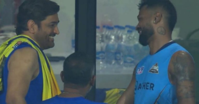 Dhoni-Hardik Pandya Bromance: क्वालिफायर 1 आधी एमएस धोनी आणि हार्दिक पांड्या यांच्यामध्ये दिसला खास बाँड, पहा व्हायरल व्हिडिओ