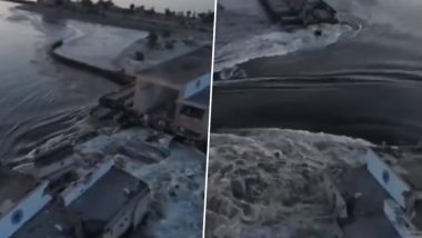 Nova Kakhovka Dam Collapse: युक्रेनला मोठा धोका, 'नोव्हा काखोव्का' धरण फुटल्याने आला मोठा पुर; मोठ्या प्रमाणात नुकसान (Watch Video)